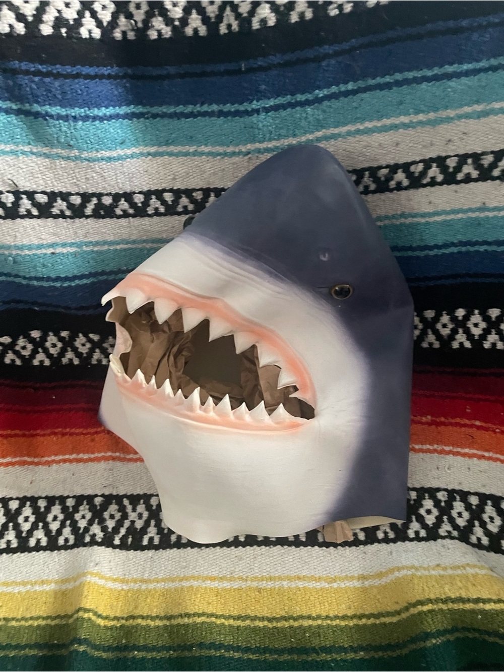 Shark Head Costume Accessory - Blue and White